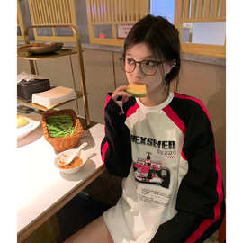 长袖t恤女春秋新款宽松显瘦设计感小众百搭小个子上衣insSQ2977