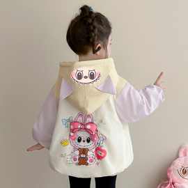 拉布布女童加绒外套秋冬2025新款童装宝宝冲锋衣加厚儿童冬季棉服