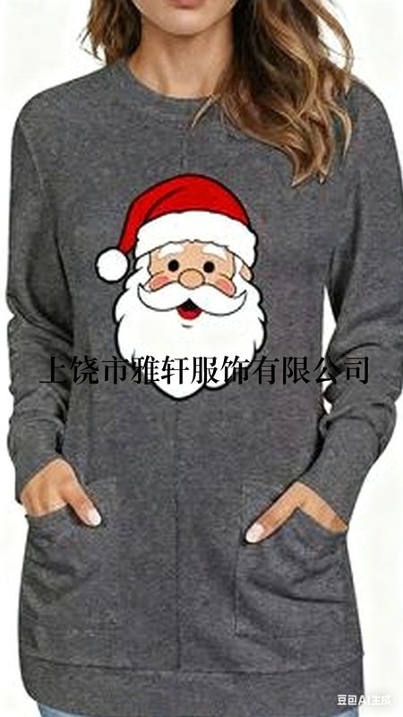 2025独立站亚马逊欧美3D数码印花女款圣诞圆领长袖卫衣时尚百搭|undefined