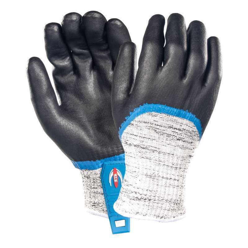 HTR海太尔 90-511蓝金甲防割 防撕裂 防穿刺手掌手背双层浸胶手套