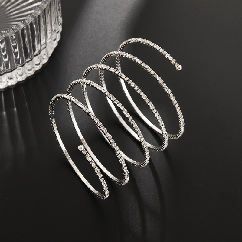 Bridal Jewelry Multi-layer Stretch Fashion Bracelet Rhinestone Bracelet Dance Arm Ring Performance Accessories B328-5