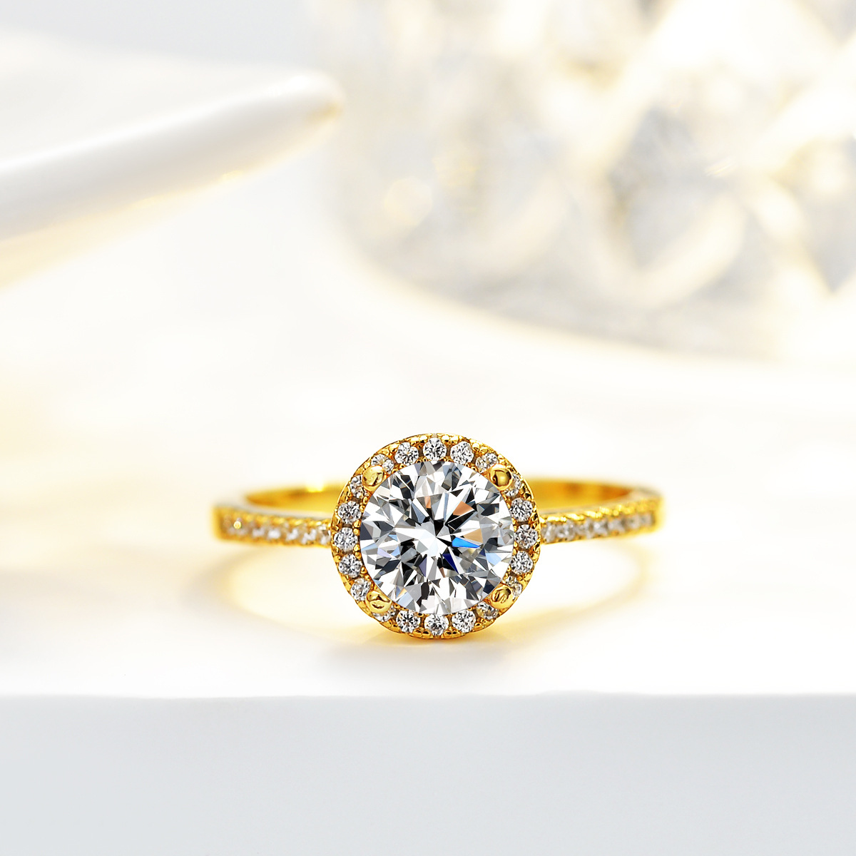 Stylish Moissanite Engagement Ring