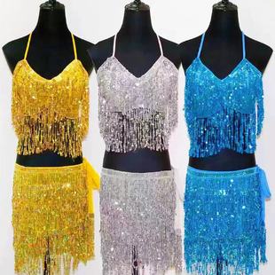 Belly Dance Performance Indian Dance Sexy Sequined Tassel Practice Outfit Jazz Dance Ds Stage Costume Sexy Hot Girl