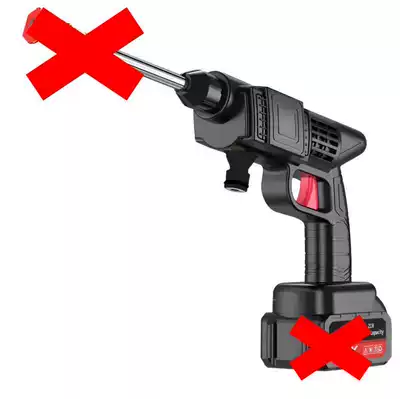 Car Water Gun Household Electric Car Washer Charging Car Wash Gun Universal Wireless High Power High Pressure Car Wash Water Gun (Portable car washer) - bare-gun-excluding-battery-and-nozzle