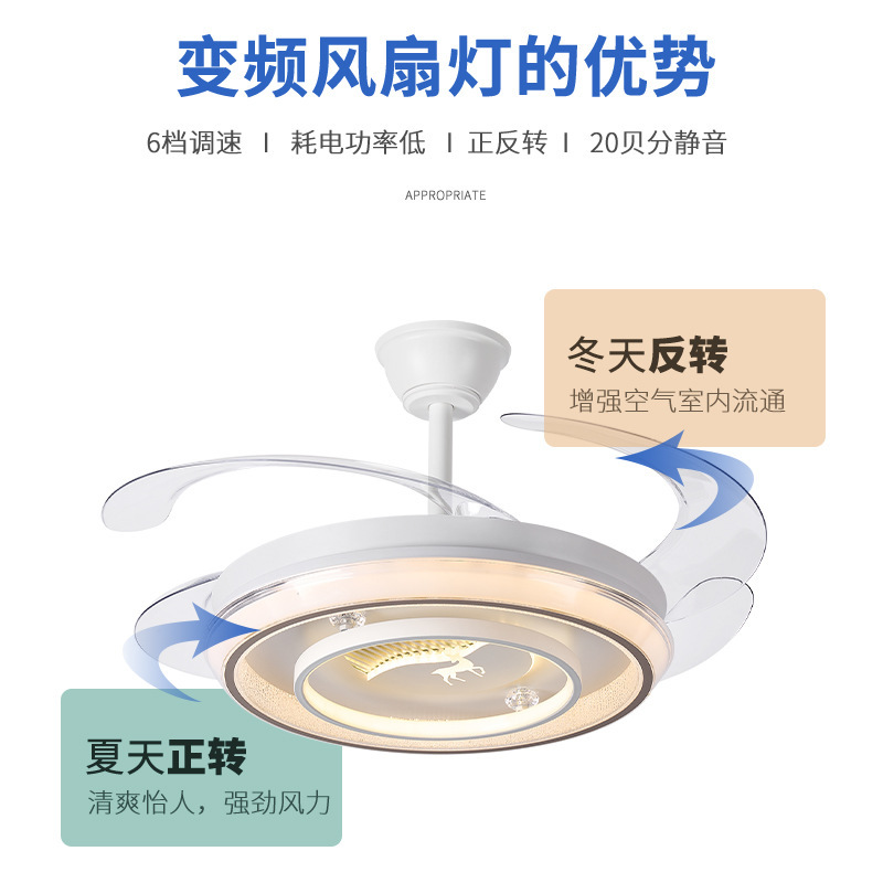 新型ステルス扇風機ランプ現代シンプル家庭用寝室扇風機ランプレストランのリビングルームの天井扇風機ランプのメーカー|undefined