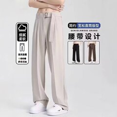 アメリカンレトロな男性用スリムパンツ、春と秋の新しいスタイル、軽くて大人なスタイルのスーツパンツ、バイブトレンドブランド、ハンサムで多用途なカジュアルパンツ