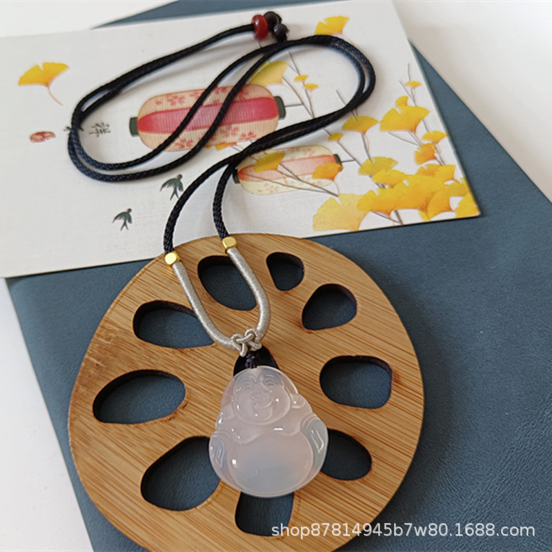 검은 밧줄이있는 중간 부처 (27*25mm)