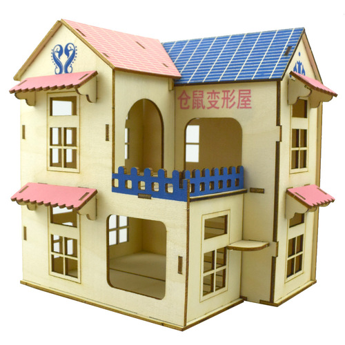 Log hamster large house deformed castle three-story single-family open villa small pet climbing frame golden bear staircase