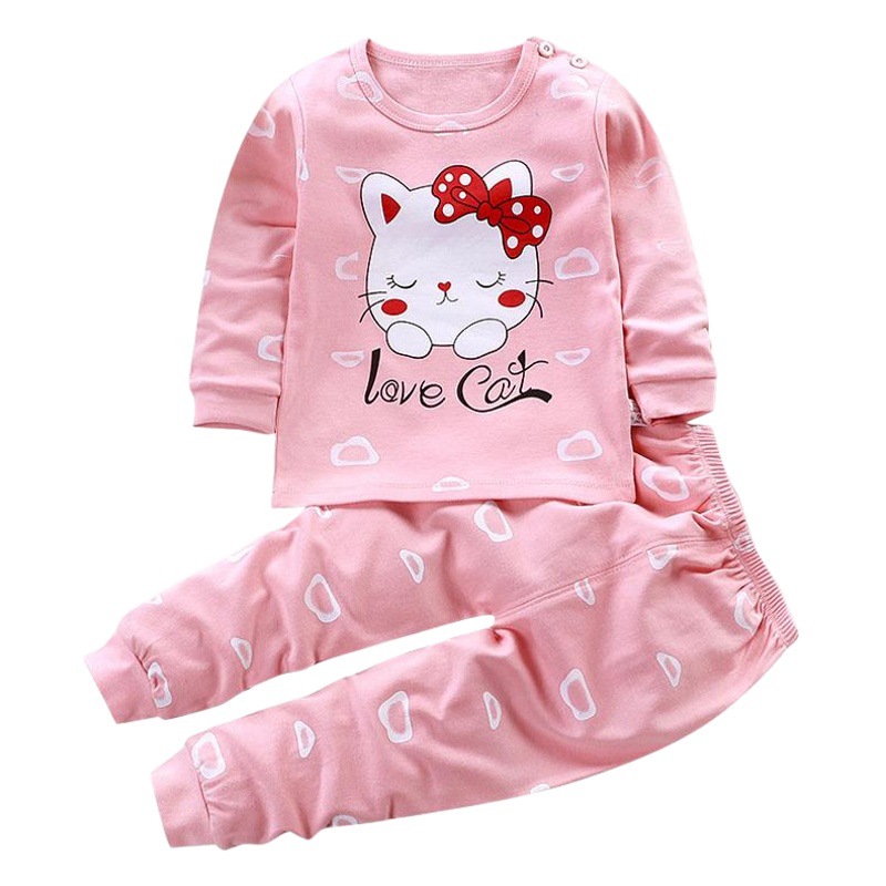 Ropa para niños Conjunto de ropa interior para niños de primavera y otoño Ropa de otoño de algodón puro Niños y niñas Bebés Ropa de otoño Pantalones largos Pijamas Ropa de hogar al por mayor