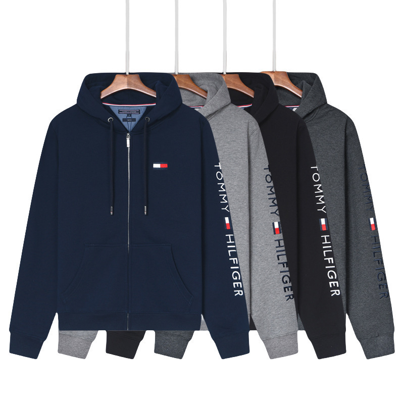 Tommy Tommy Printed Men's Spring & Fall Outwear Long-Sleeved Sweatshirt Autumn and Winter Casual Bottoming Shirt Cardigan Hooded Tommy Tommy Printed Men's Spring & Fall Outwear Long-Sleeved Sweatshirt Autumn and Winter Casual Bottoming Shirt Cardigan Hooded