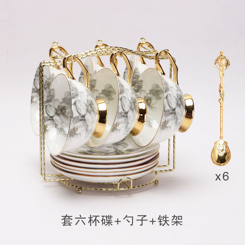 Nórdico ins simple Hueso fresco China taza de café y platillo traje lujo luz tarde juego té novias regalo