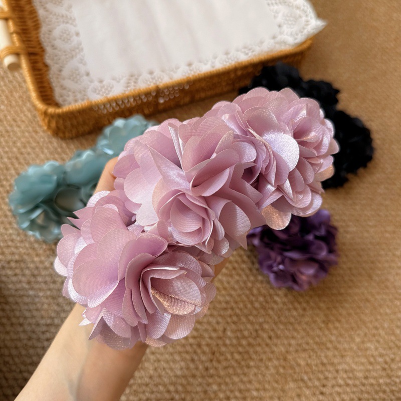 Vintage stijl wijnrode bloem haarclip elegante boho haarspeld_voghion.com