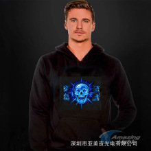 亚马逊直供新款音乐声控发光衣服 酒吧棉质发光卫衣舞台表演服饰