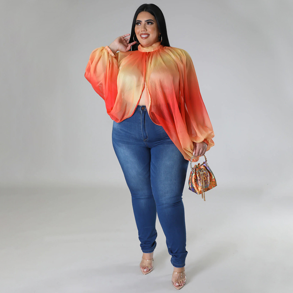 252g Weight Long Sleeve Sleeve Length Regular Sleeve Sleeve Type Spandex, Polyester, Chiffon Fabric Type Long Top Length Blouse Tops Type Daily, Street Occasion Round Neck Neckline Regular Fit Fit Type Color Block Pattern Spring&Summer Season Streetwear Style Blouse Long Sleeve Plus Size Tops Streetwear Color Block 38
