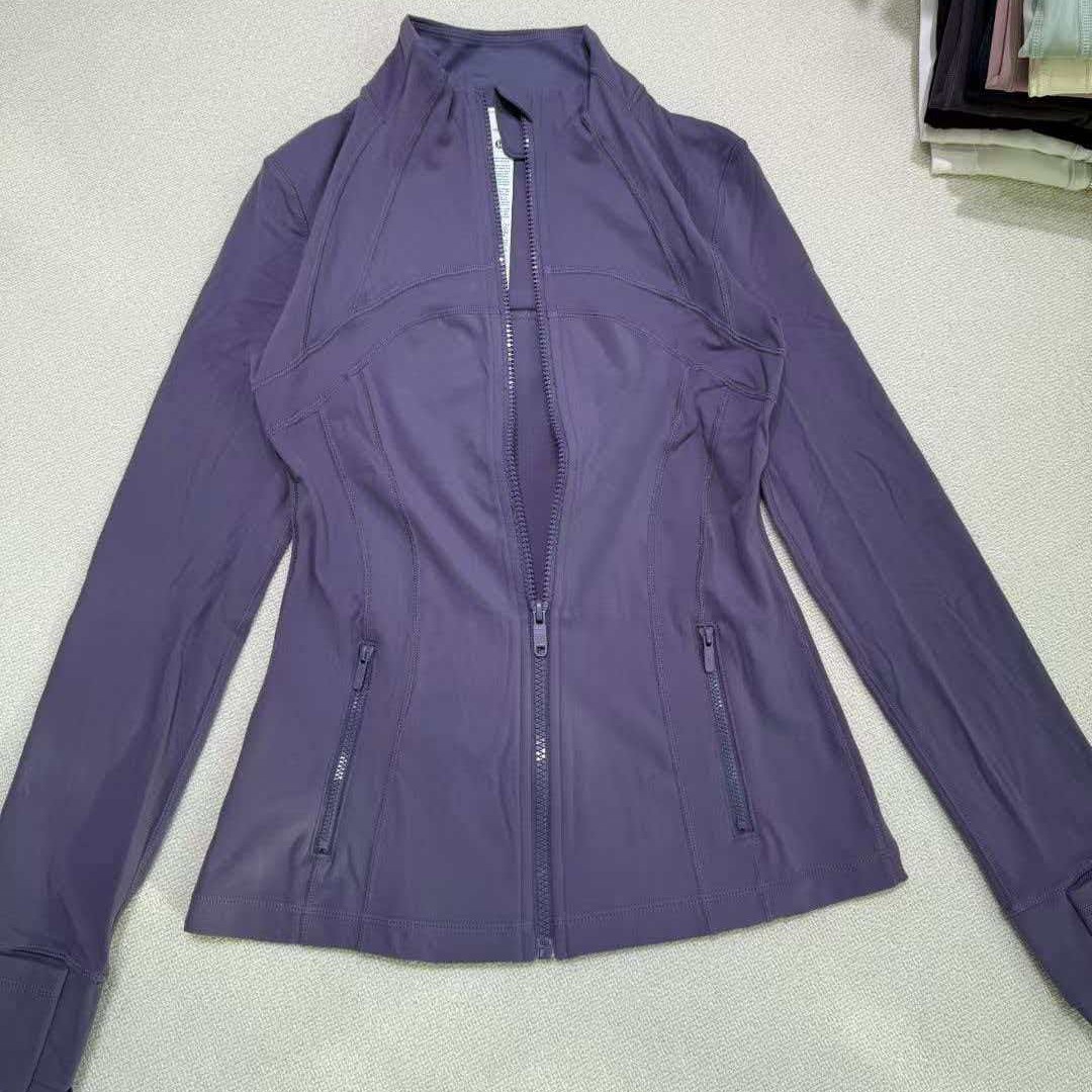 Luli Style Slim Fit Stand Collar New Yoga Wear Sports Fitness Outdoor Waist-Cinching Top Yoga Jacket with Embossed Logo