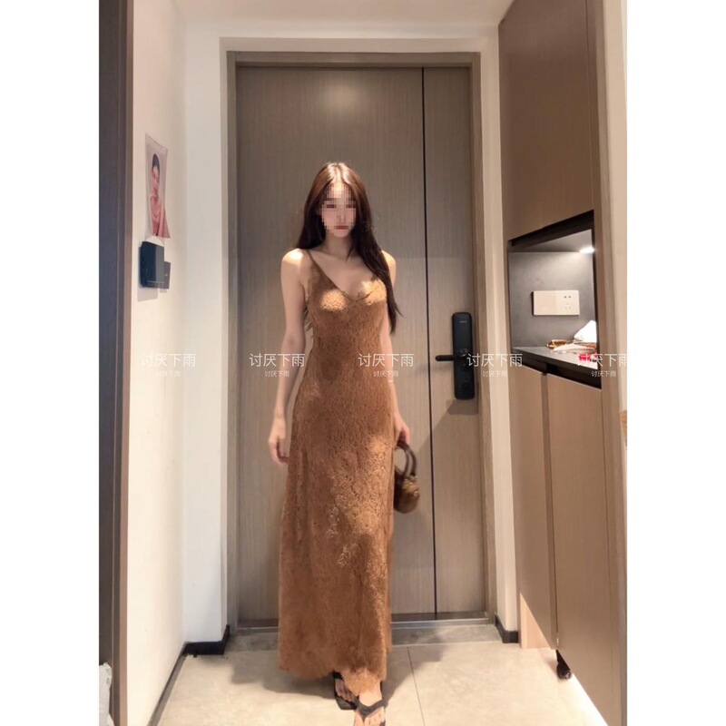 蕾丝拼接显贵气吊带连衣裙女秋冬百搭新款裙子修身辣妹短裙00227|undefined