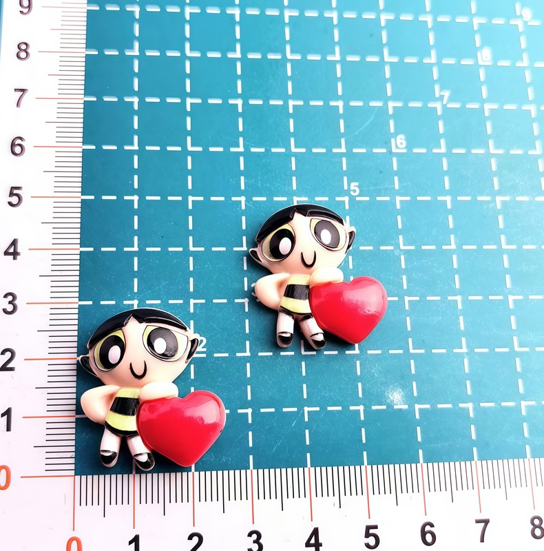 亮面卡通飞天小女警diy奶油手机壳树脂配件手工发夹头绳饰品材料|undefined