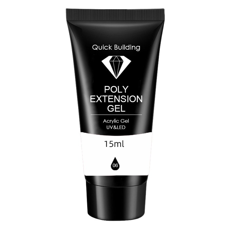Cross-border hot sale nail art painless fast Crystal extension glue 15ml paper-free phototherapy glue model glue wholesale