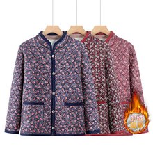 中老年秋冬新款女装碎花棉袄老奶奶宽松加绒棉衣地摊货源工厂批发