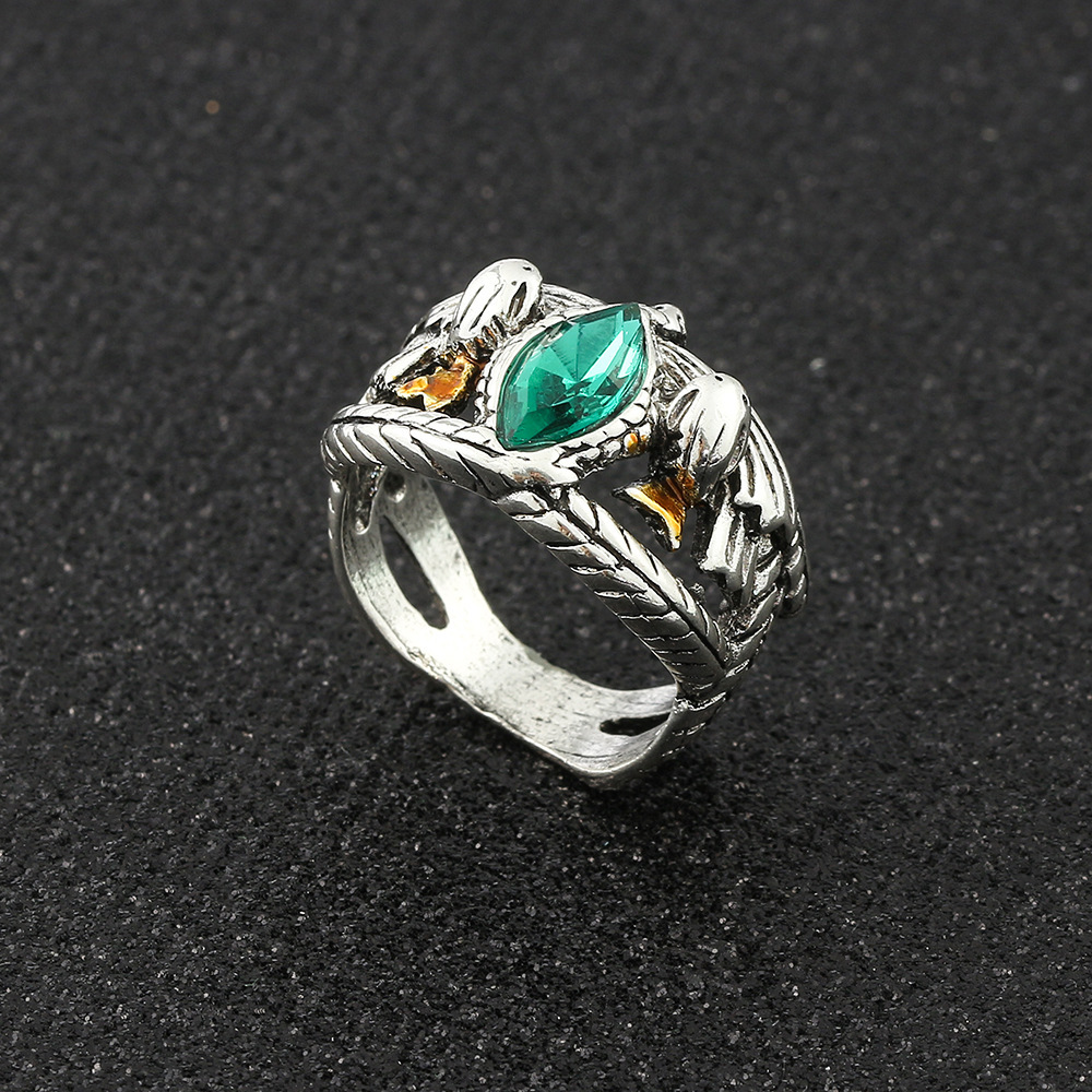 Anello signore degli anelli aragorn con pietre preziose uomo_voghion.com