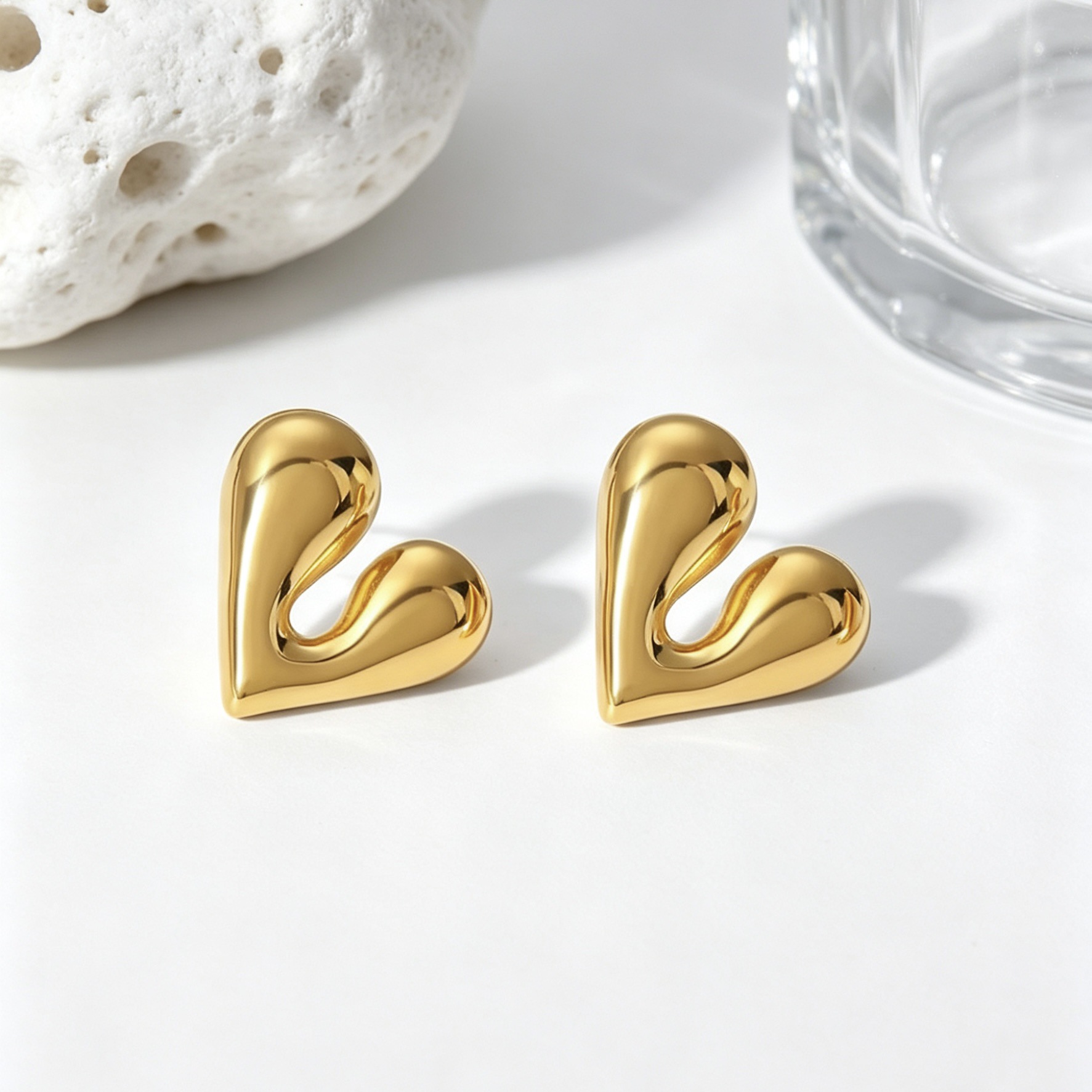 Stainless Steel Hollow Stud Earrings Elegant Minimalist Design_voghion.com