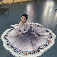 藏族舞蹈演出服装练习裙成人女民族舞台练功服上衣半身裙演出服