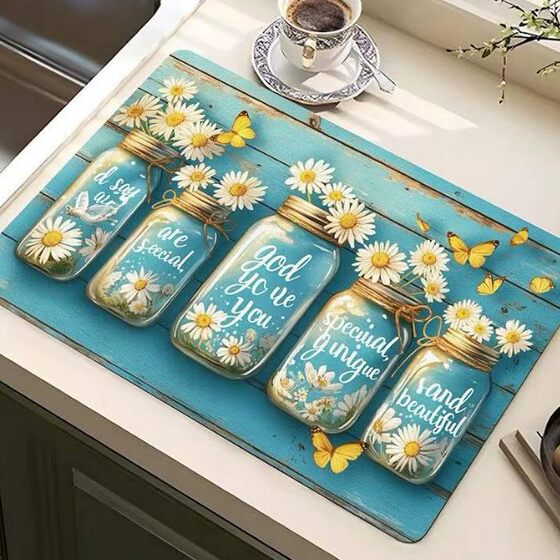 Cross-border Diatom Mud Kitchen Dining Table Drain Mat Dirt-resistant Coffee Mat Bowl and Dish Tableware Placemat Countertop Absorbent Mat