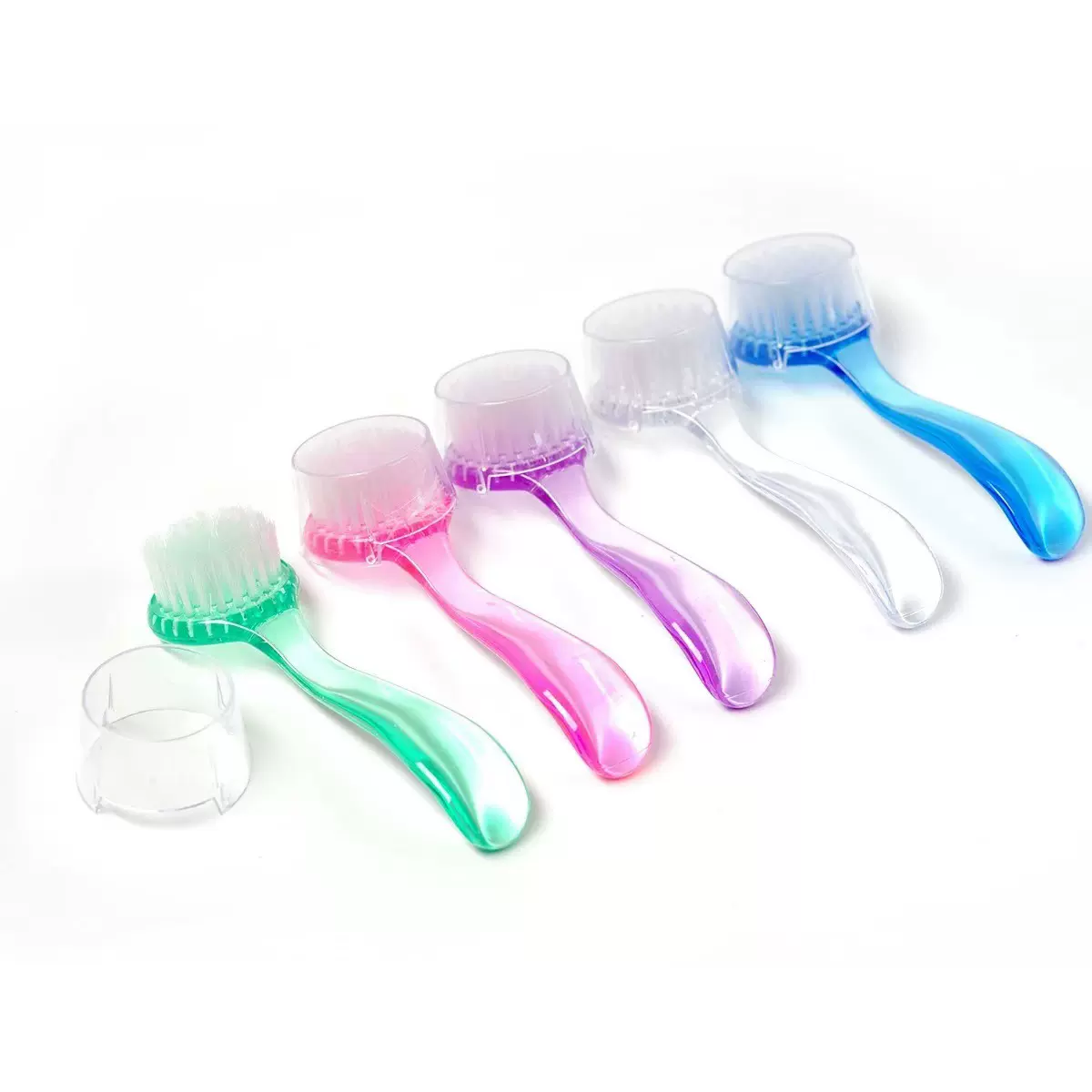 长柄圆头清洁刷带保护盖粉尘指甲刷美甲工具软毛刷子厂家直销