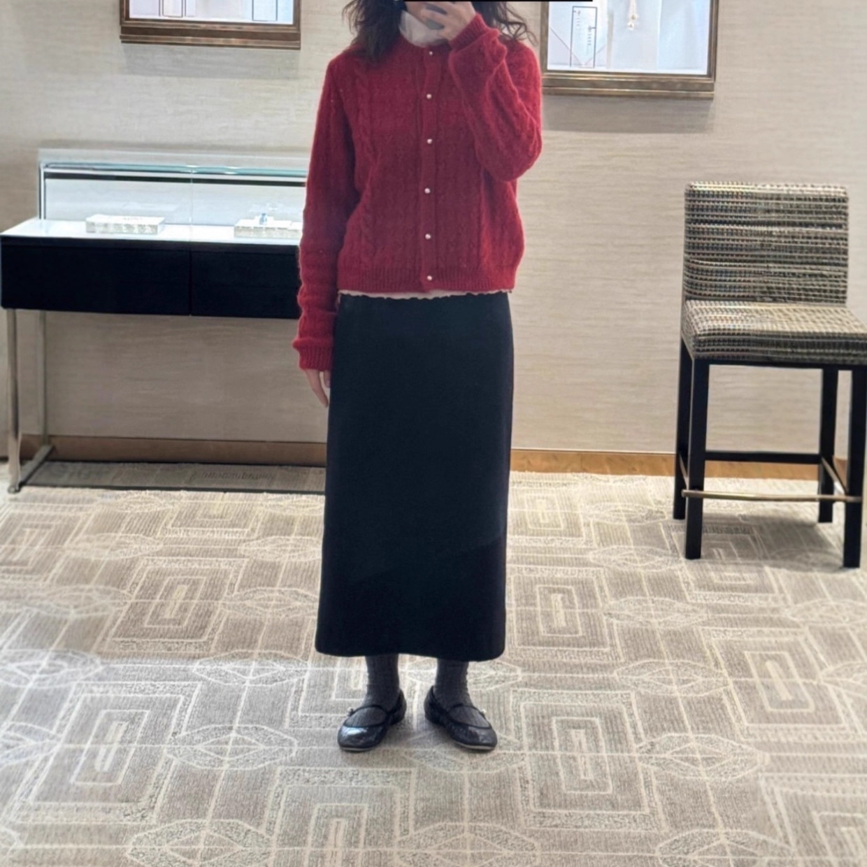 韩国正品 sienn* 24秋冬新款 小众Mia羊毛直筒高腰百搭半身裙长裙