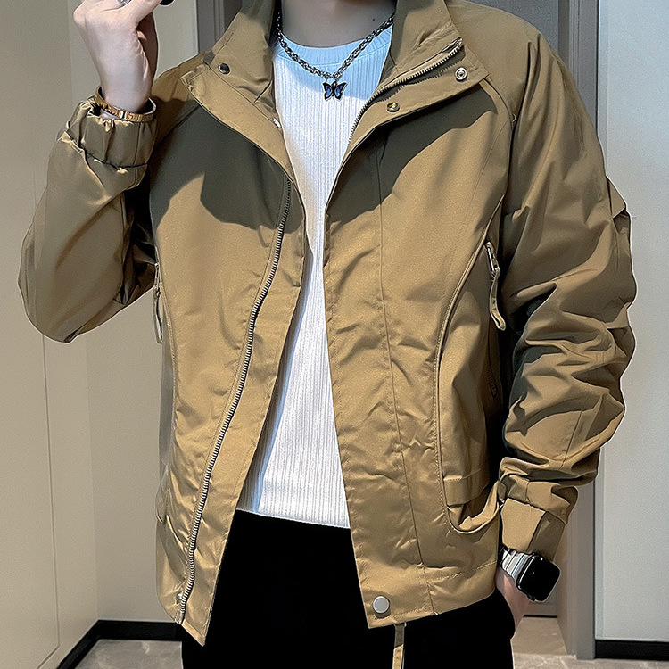 Chaqueta de hombre nuevo 2024 ropa de trabajo de la marca de moda chaqueta de cuello alto