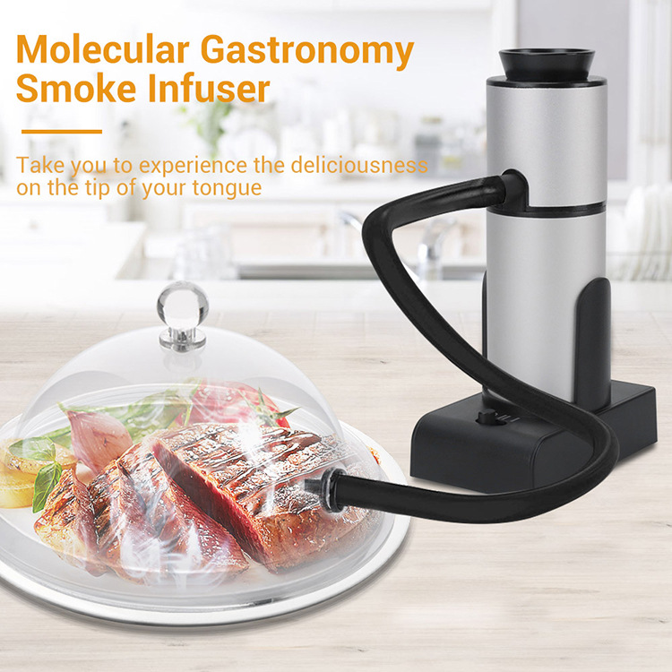 Venta caliente transfronteriza pistola de fumar de mano ajustable Barra de engranajes cóctel occidental frío filete aserrín máquina de fumar