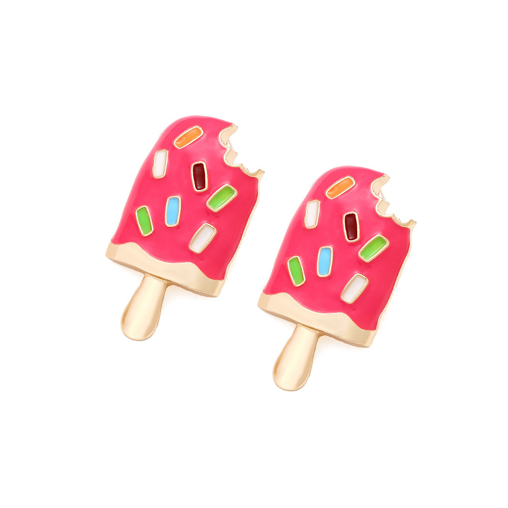 Simple Style Ice Cream Zinc Alloy Enamel Women's Ear Studs display picture 5