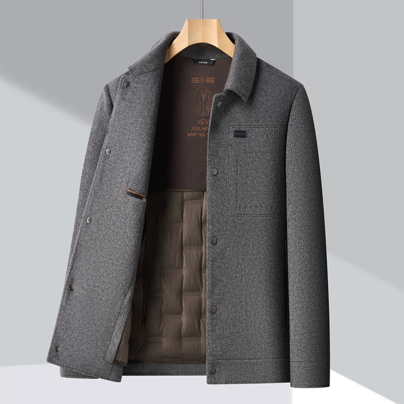 New winter collection: detachable inner lining, double-faced wool jacket, wool coat with duck down filling, suitable for business wear New winter collection: detachable inner lining, double-faced wool jacket, wool coat with duck down filling, suitable for business wear