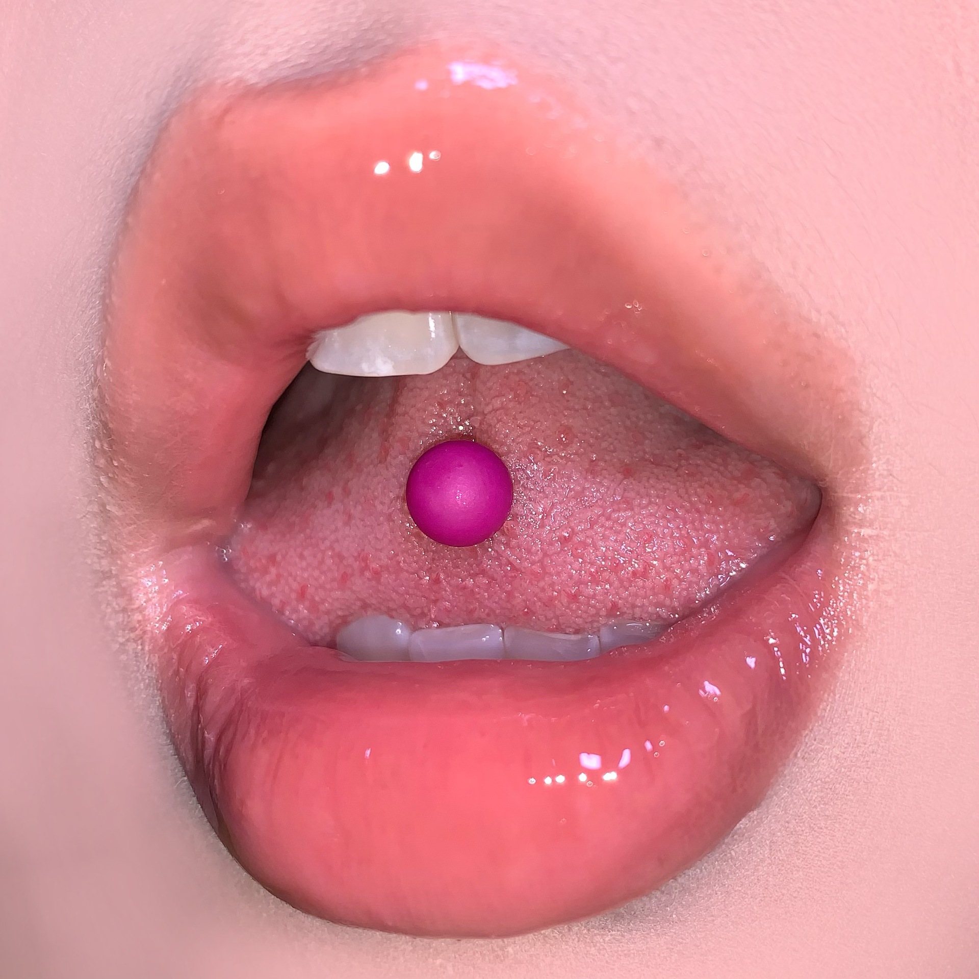 Frosted Acrylic Double Tongue Nail Six Colors External Thread Titanium Steel Tongue Barbell Piercing Jewelry Wholesale detail image 11
