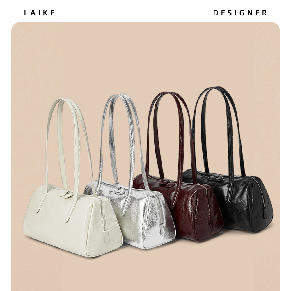 Women's 2024 New Retro Tote Bag, Niche Luxury Underarm Bag, Genuine Leather Large Capacity Commuter Shoulder Bag