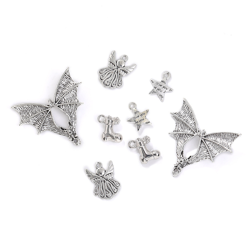 Wholesale DIY pendant stars bat skates fairy retro alloy jewelry accessories A91