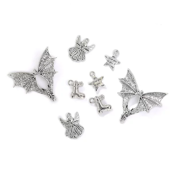 Wholesale DIY pendant stars bat skates fairy retro alloy jewelry accessories A91