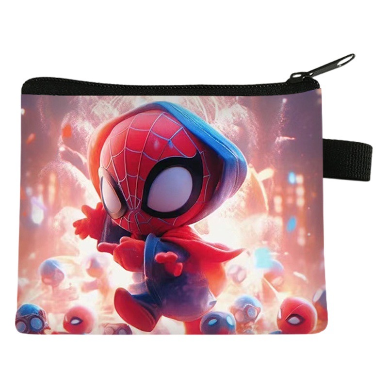 New Marvel Spider-Man Coin Purse Student Cartoon Cute Bag Mini Headphone Bag Zipper Card Bag Wholesale Hot