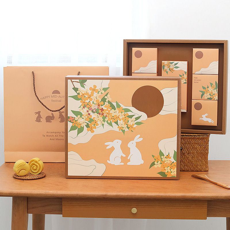 国风中秋月饼包装盒国潮高档手提8粒空盒冰皮奶黄流心蛋黄酥礼盒