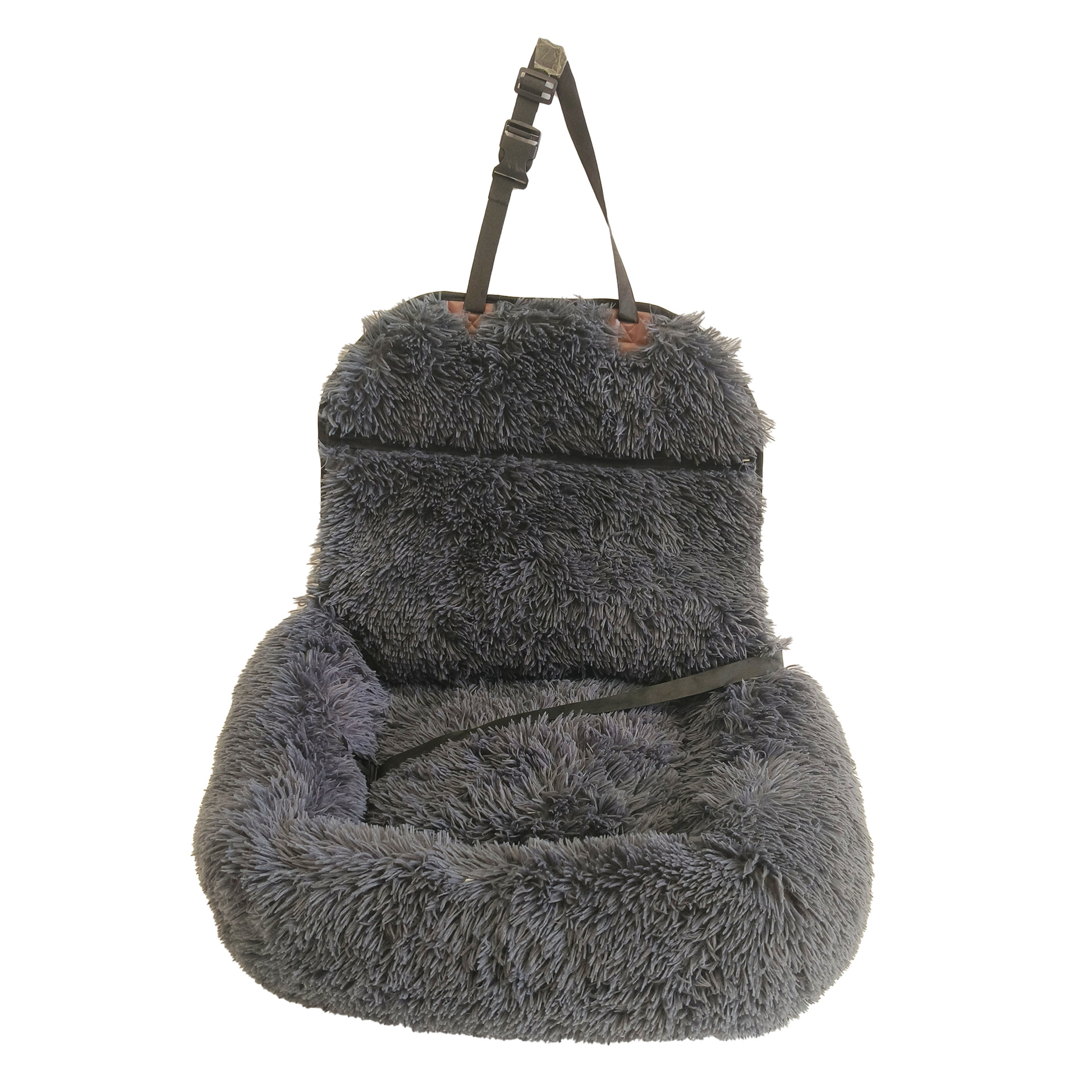 Cojín para mascotas de coche de felpa de invierno, antideslizante, grueso, gato y perro, cojín para silla de coche, color sólido, cómodo cojín para perrera