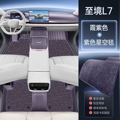 Car Interior Modification Accessories, Modelə uyğun ayaqaltı - sakura-purple-upgraded-tpe-foot-pad-purple-starry-sky-blanket