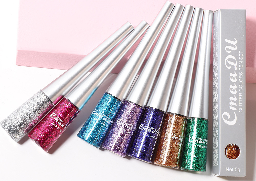 Neue Stil 16-farbe Bunte Pailletten Shiny Glitter Pulver Flüssigkeit Eyeliner display picture 24