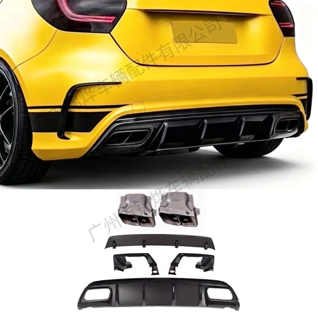 Suitable for 2013-2018 Mercedes-Benz A-Class W176 modified to A45 rear lip kit, made of PP material, for original vehicle replacement installation