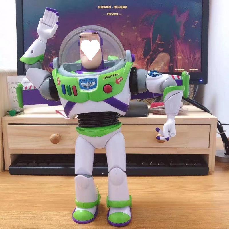 Buzz Lightyear Toy Story Sonic Bomb Wing Muñeca Hecha a mano Caminar eléctrico Woody Tris Muñeca Hablar