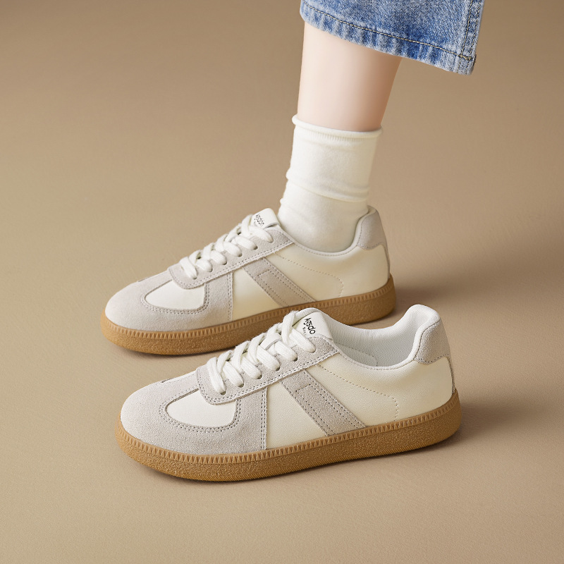 Augu Shi Deng zapatos blancos para mujeres 2026 nuevos zapatos de skate casuales de primavera retro con falda zapatos de entrenamiento