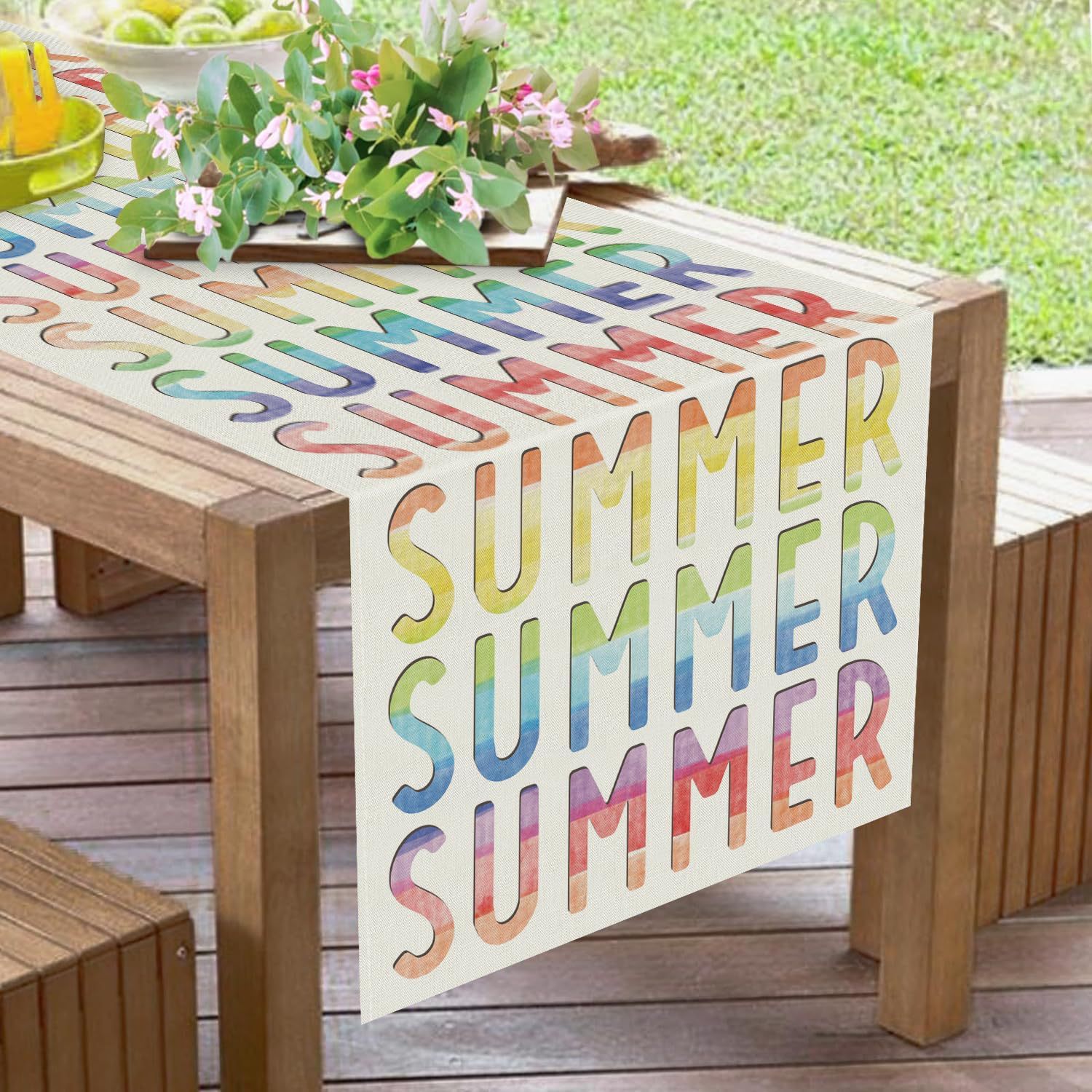 90g Weight Tablecloths Home Textiles & Decor Type Linen Material Letter, Fruit, Flower Pattern Simple Style Style Simple Style Letter Fruit Flower Linen Tablecloths 5