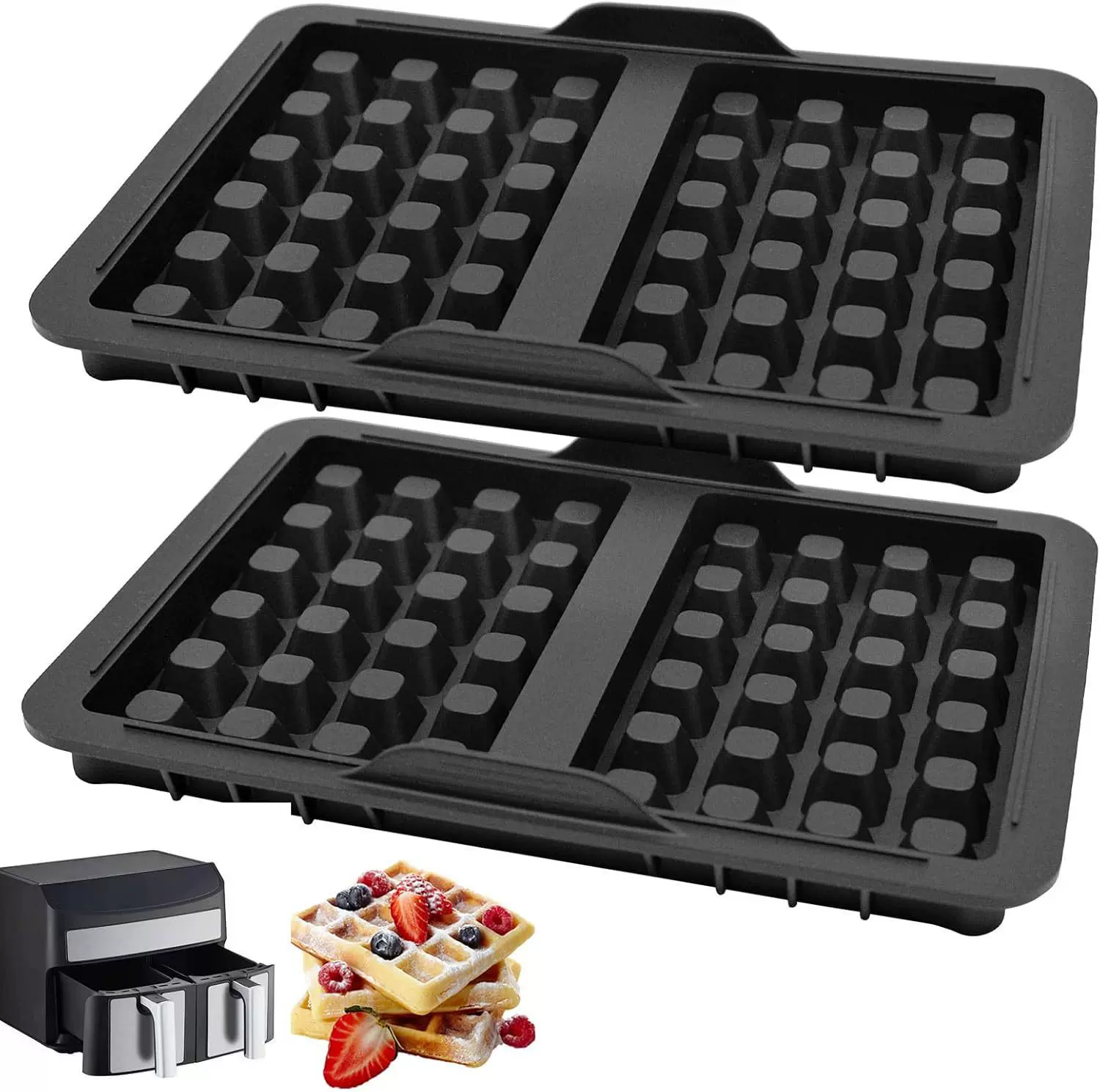 亚马逊华夫饼模具ninja硅胶烤盘家庭厨房烘培空气炸锅华夫饼烤盘