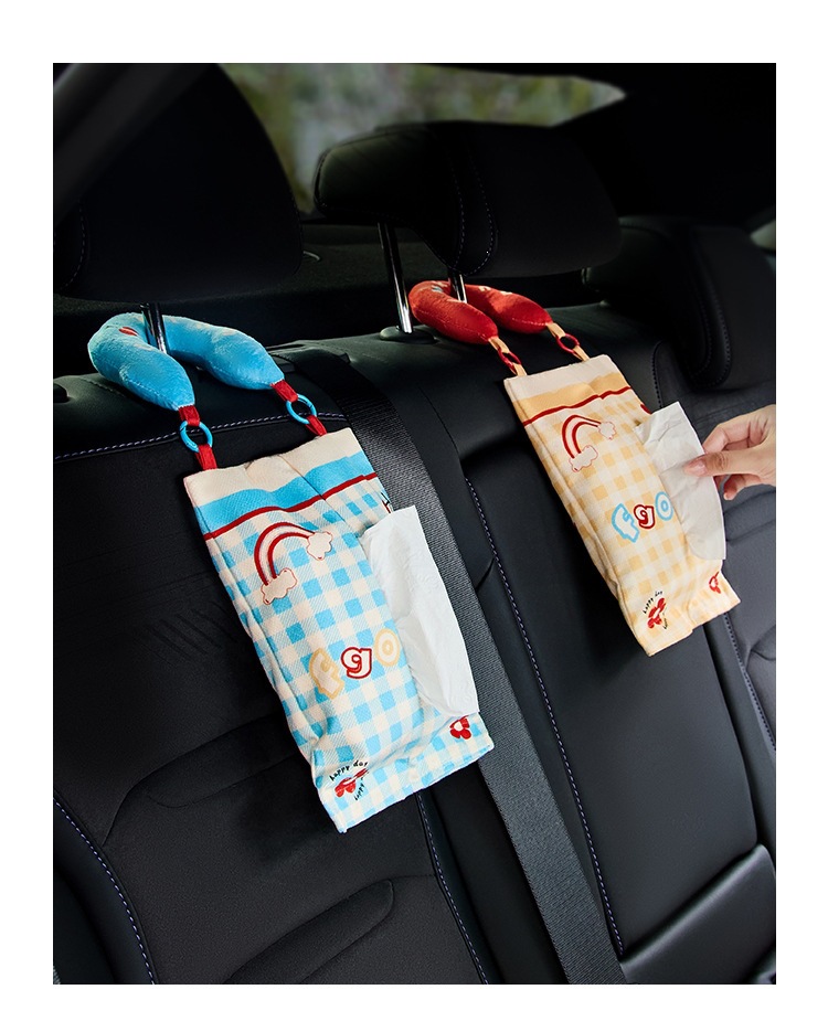Car tissue box, in-car tissue dispenser, in-car tissue hanging bag, decorative items, tissue bag, portable tissue storage bag
