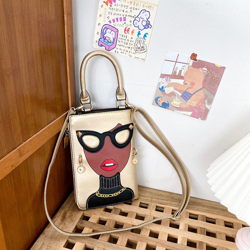 345g Weight Cotton Lining Material Sewing Thread Fashion Element Zipper Closure Type Single Shoulder Strap Strap Type Crossbody Bag Bags Type Casual, Shopping Occasion Pu Leather Material Human Pattern All Seasons Season Women's Gender Streetwear Style Square Shape Medium Size Women's Medium Pu Leather Human Streetwear Sewing Thread Square Zipper Crossbody Bag 80