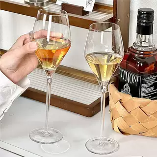 高颜值ins风气泡香槟杯高脚杯葡萄酒杯特调鸡尾酒杯套装玻璃杯子